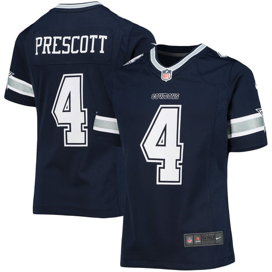 Girls Youth Dallas Cowboys Dak Prescott Nike Navy Team Game Jersey - Image 2