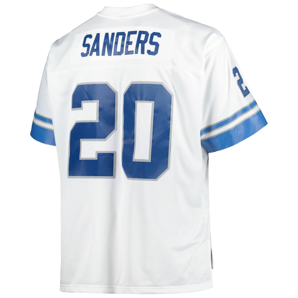Men's Detroit Lions Barry Sanders Mitchell & Ness White Big & Tall 1996 Retired Player Replica Jersey - Image 4