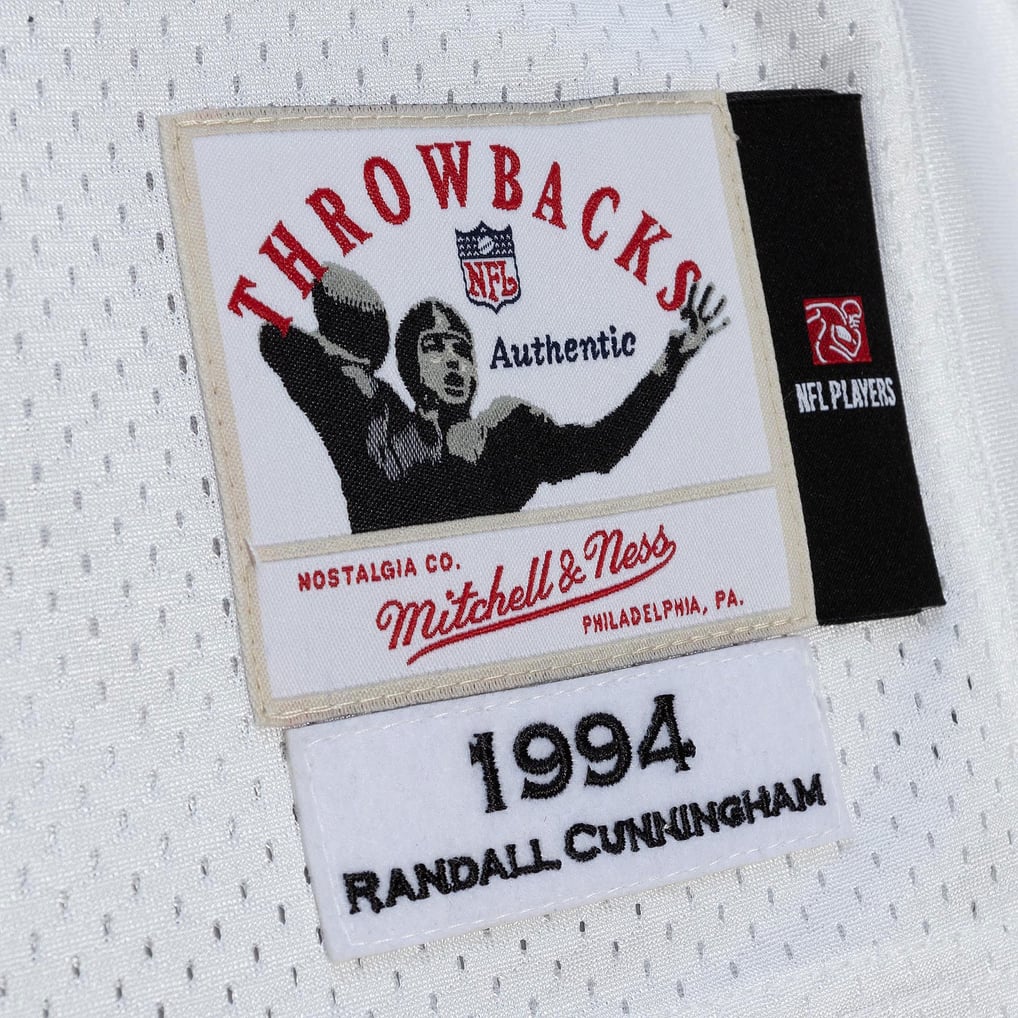 Men's Philadelphia Eagles 1994 Randall Cunningham Mitchell & Ness White Authentic Throwback Retired Player Jersey - Image 7