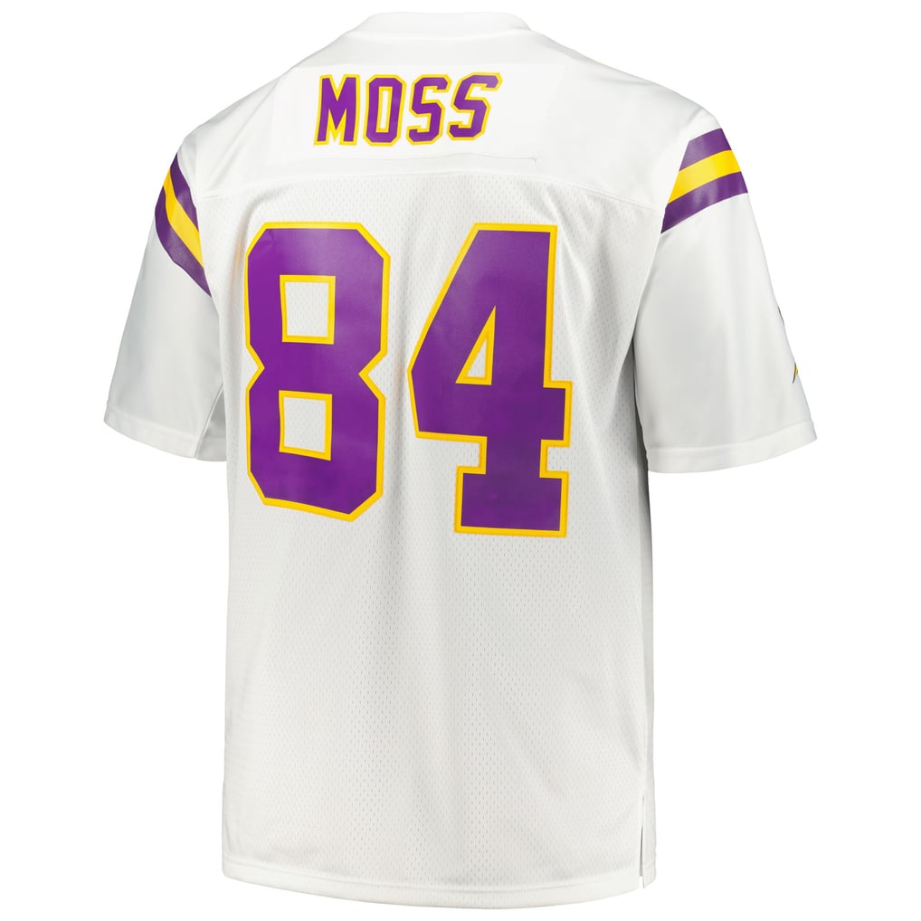 Men's Minnesota Vikings Randy Moss Mitchell & Ness White Big & Tall 1998 Legacy Retired Player Jersey - Image 4