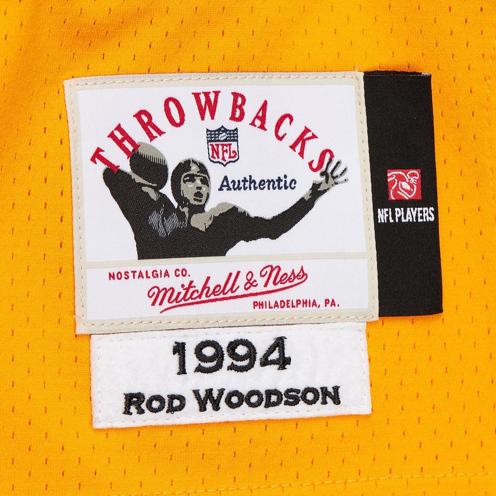 Men's Pittsburgh Steelers 1994 Rod Woodson Mitchell & Ness Gold Authentic Throwback Retired Player Jersey - Image 8