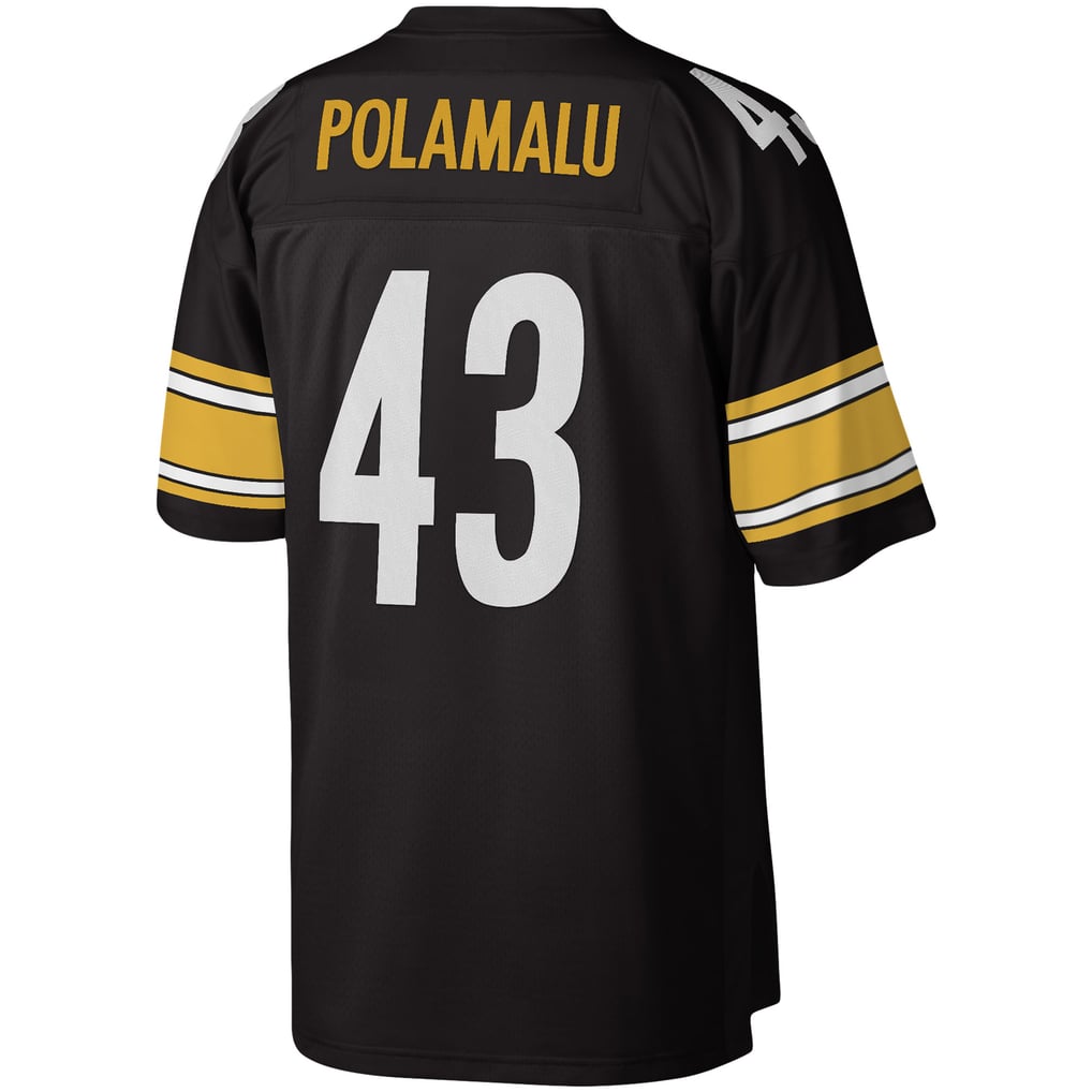 Men's Pittsburgh Steelers Troy Polamalu Mitchell & Ness Black Legacy Replica Jersey - Image 4