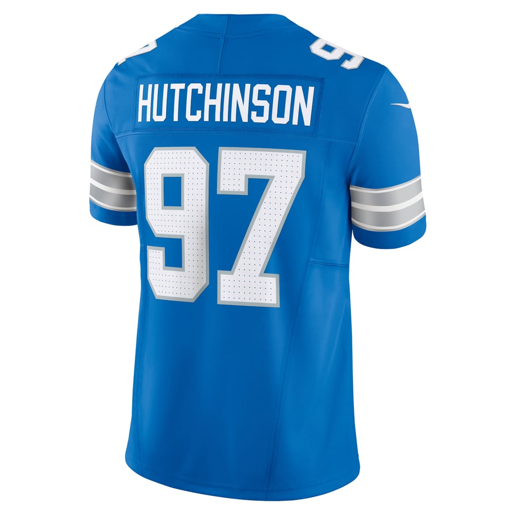 Men's Detroit Lions Aidan Hutchinson Nike Blue Team Vapor F.U.S.E. Limited Jersey - Image 4