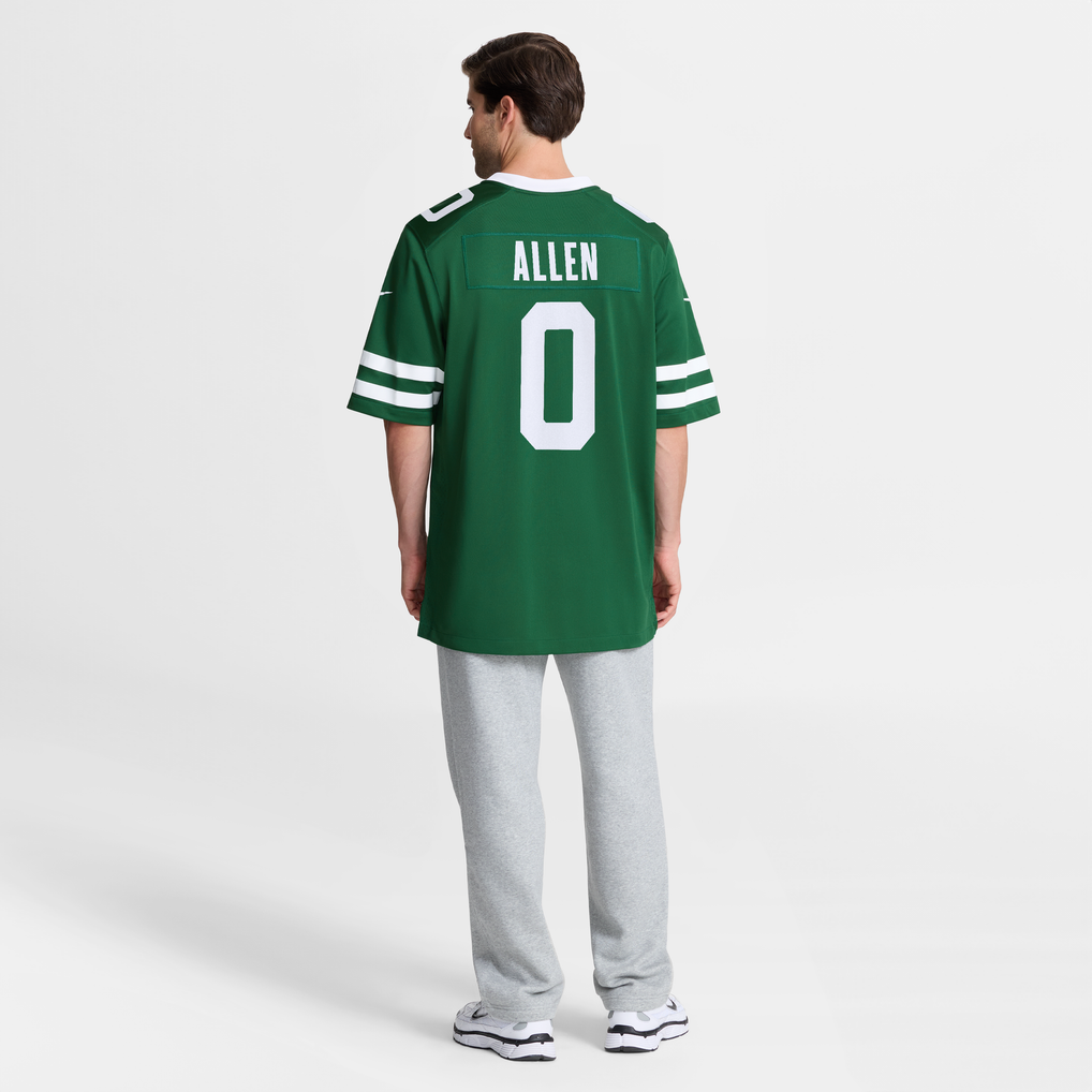 Men's New York Jets Braelon Allen Nike Legacy Green Game Jersey - Image 9
