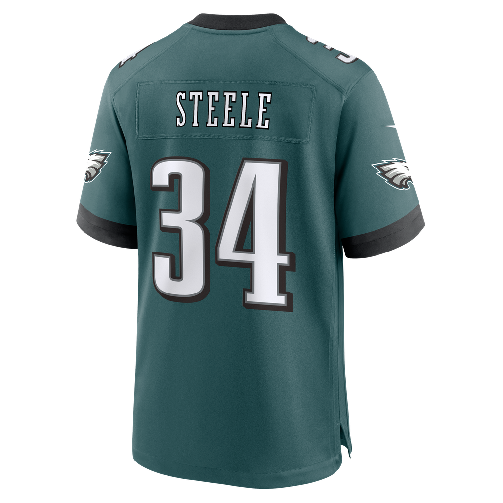 Men's Philadelphia Eagles Carson Steele Nike Midnight Green Team Game Jersey - Image 4