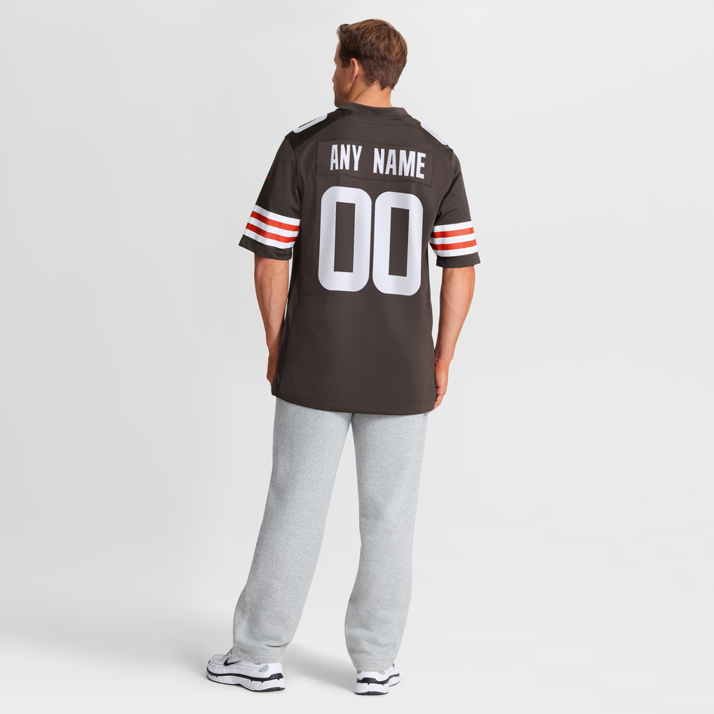 Men's Nike Cleveland Browns Brown Custom Game Jersey - Image 9