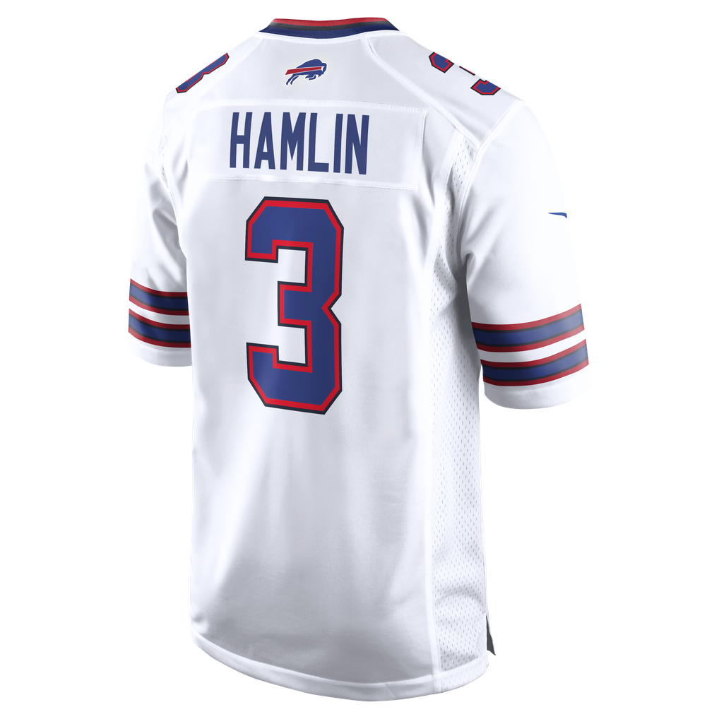 Men's Buffalo Bills Damar Hamlin Nike White Game Jersey - Image 4