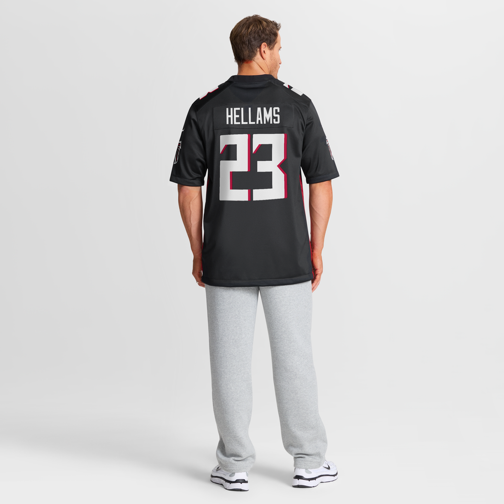 Men's Atlanta Falcons DeMarcco Hellams Nike Black Team Game Jersey