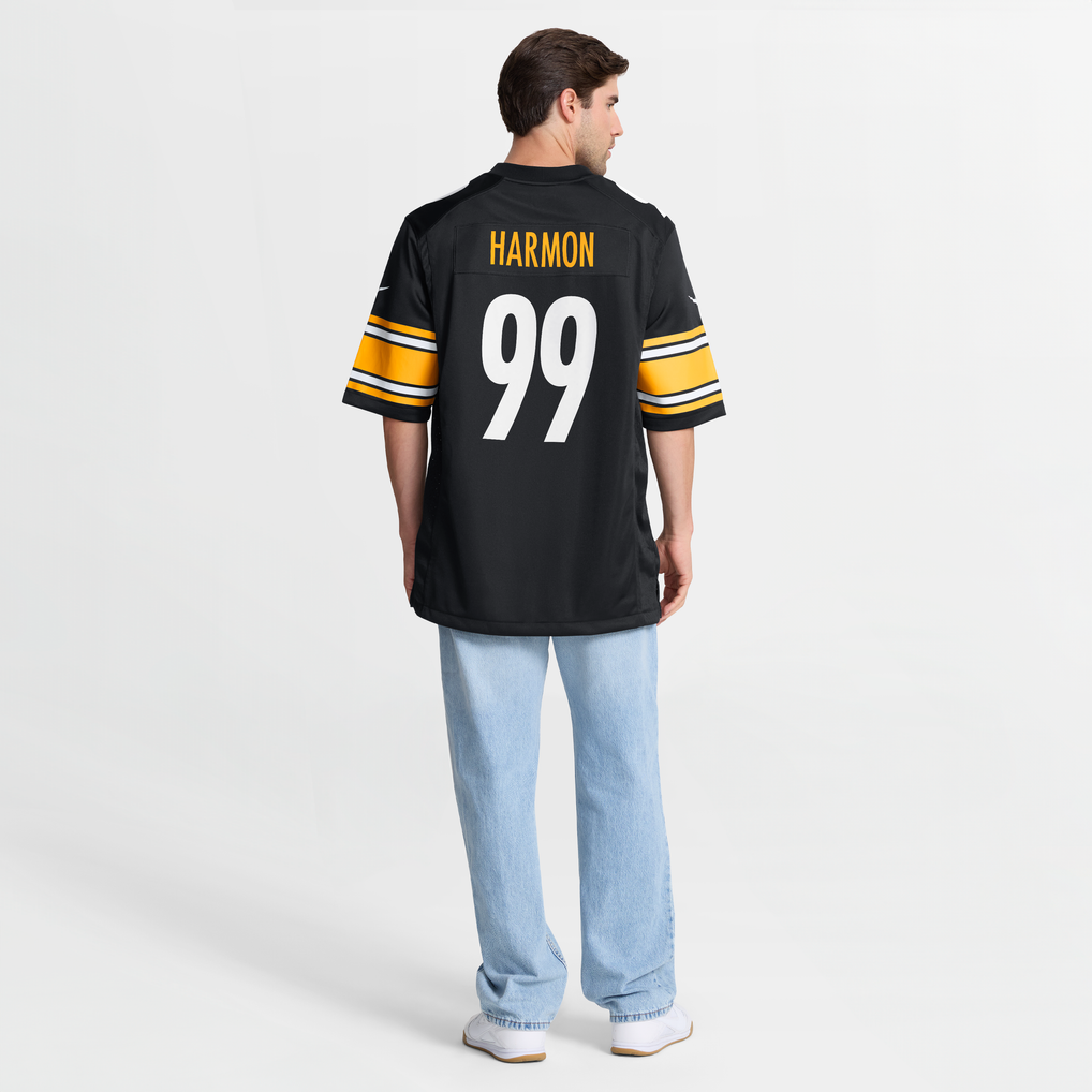 Men's Pittsburgh Steelers Derrick Harmon Nike Black Game Player Jersey - Image 9