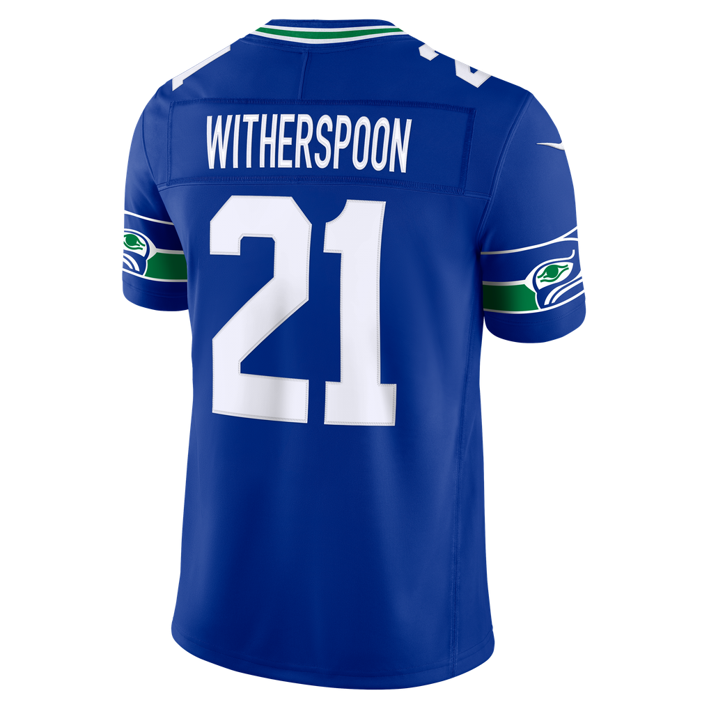Men's Seattle Seahawks Devon Witherspoon Nike Royal Alternate Vapor F.U.S.E. Stitched Limited Jersey - Image 4