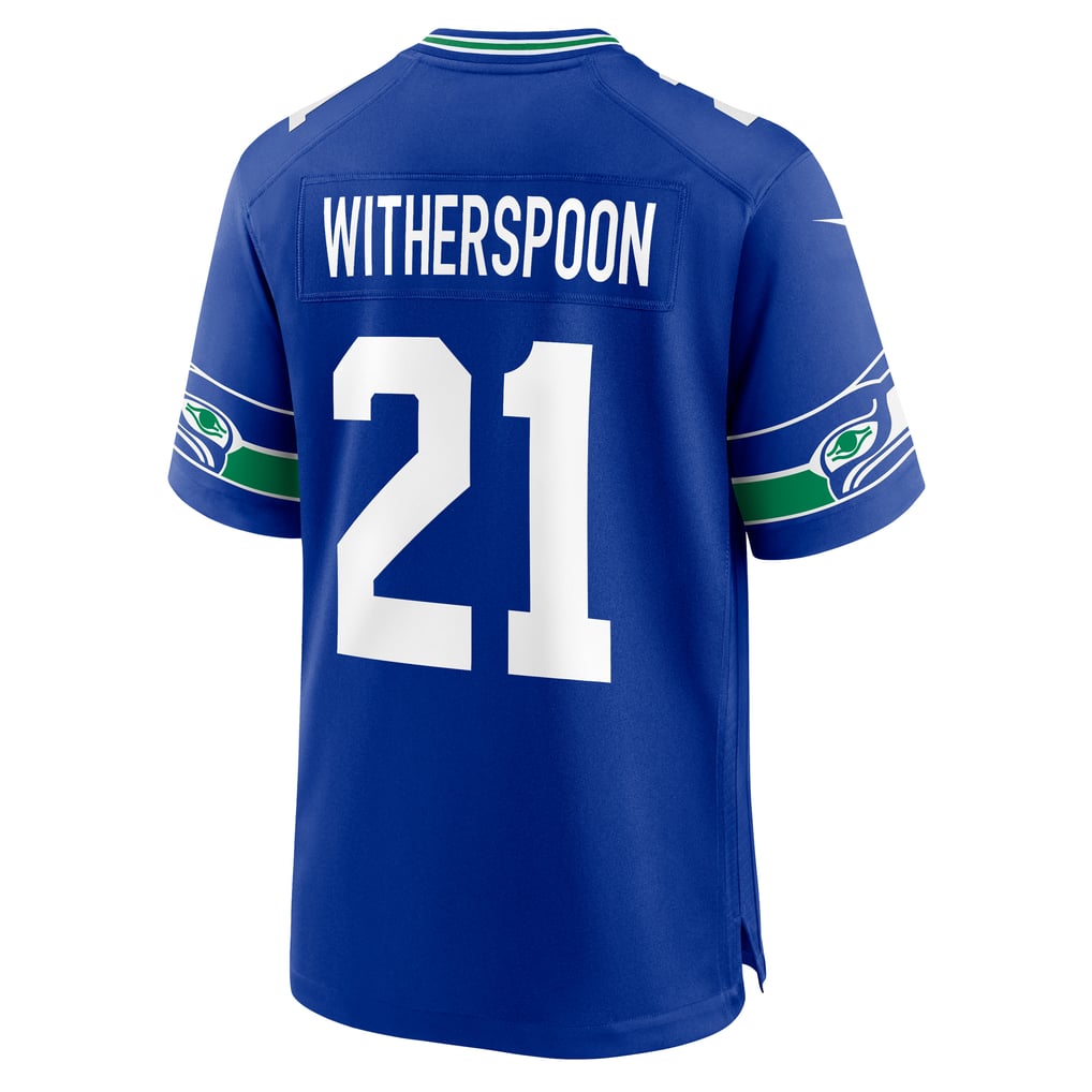 Men's Seattle Seahawks Devon Witherspoon Nike Royal Throwback Player Game Jersey - Image 4