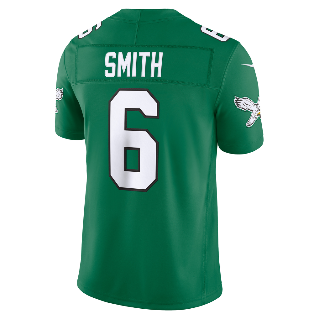 Men's Philadelphia Eagles DeVonta Smith Nike Kelly Green Alternate Vapor F.U.S.E. Stitched Limited Jersey - Image 4