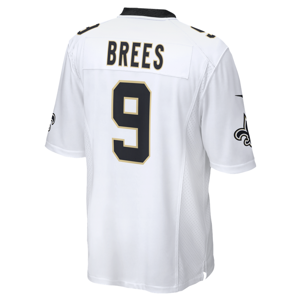 Men's New Orleans Saints Drew Brees Nike White Game Jersey - Image 4