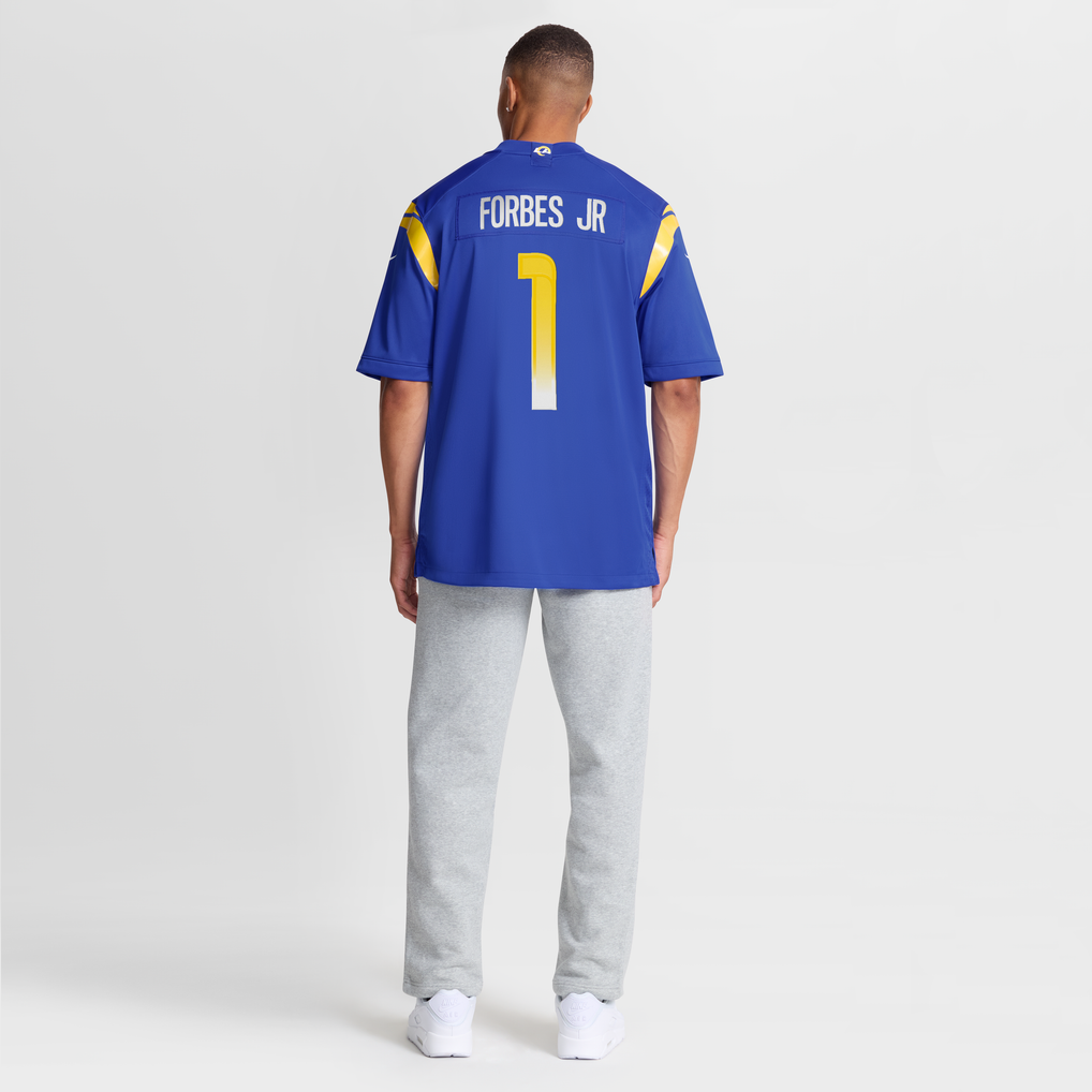 Men's Los Angeles Rams Emmanuel Forbes Jr. Nike Royal Team Game Jersey - Image 9