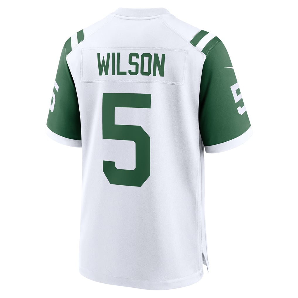 Men's New York Jets Garrett Wilson Nike White Classic Alternate Game Jersey - Image 4