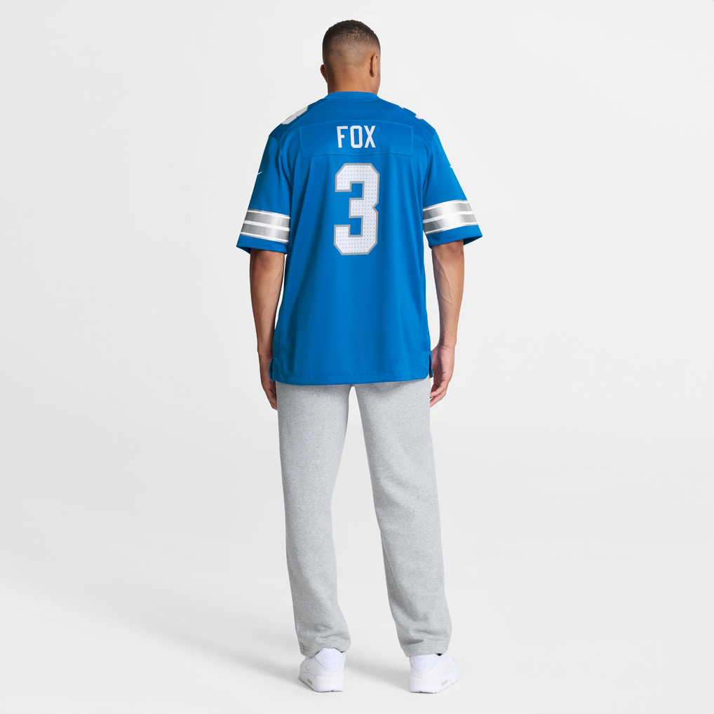 Men's Detroit Lions Jack Fox Nike Blue Team Game Jersey - Image 9