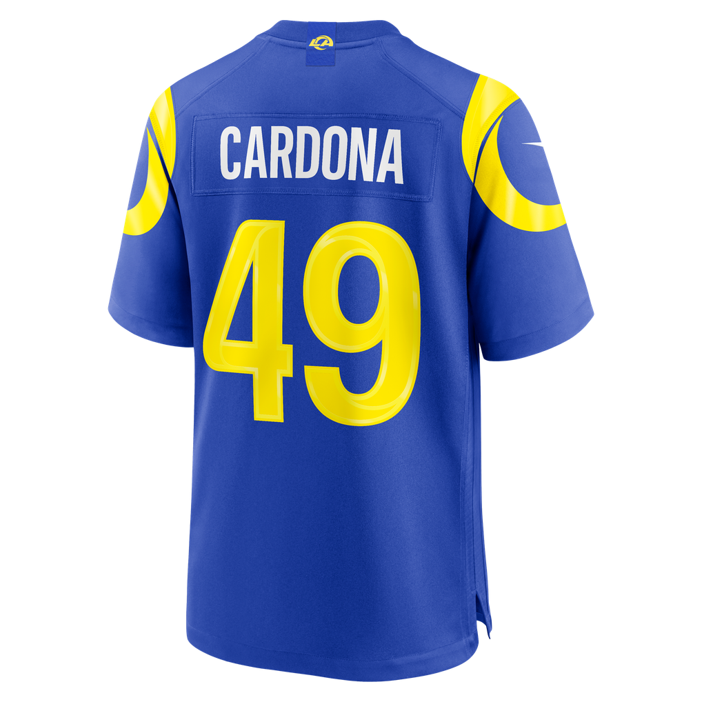 Men's Los Angeles Rams Joe Cardona Nike Royal Team Game Jersey - Image 4