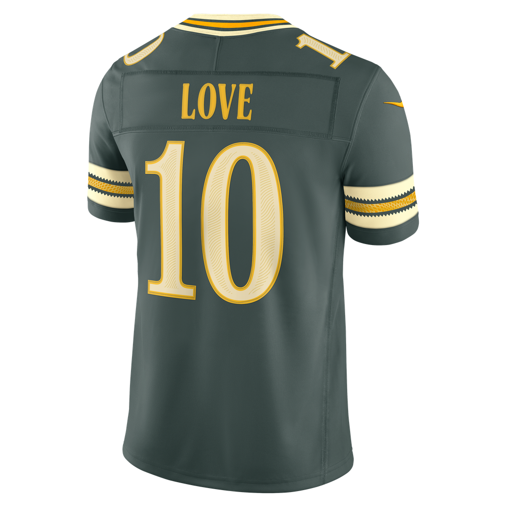 Men's Green Bay Packers Jordan Love Nike Green 2026 Rivalries Collection Stitched Limited Jersey - Image 4