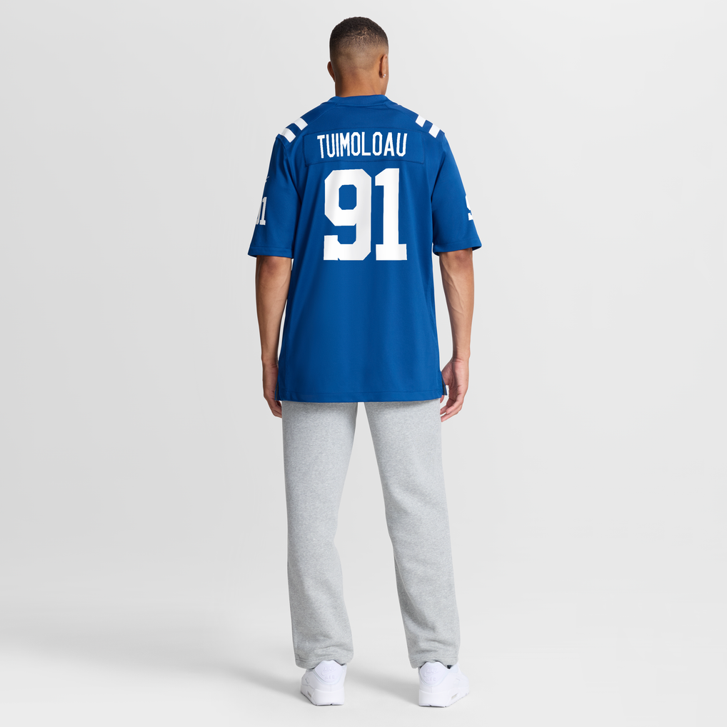 Men's Indianapolis Colts JT Tuimoloau Nike Royal Team Game Jersey - Image 9