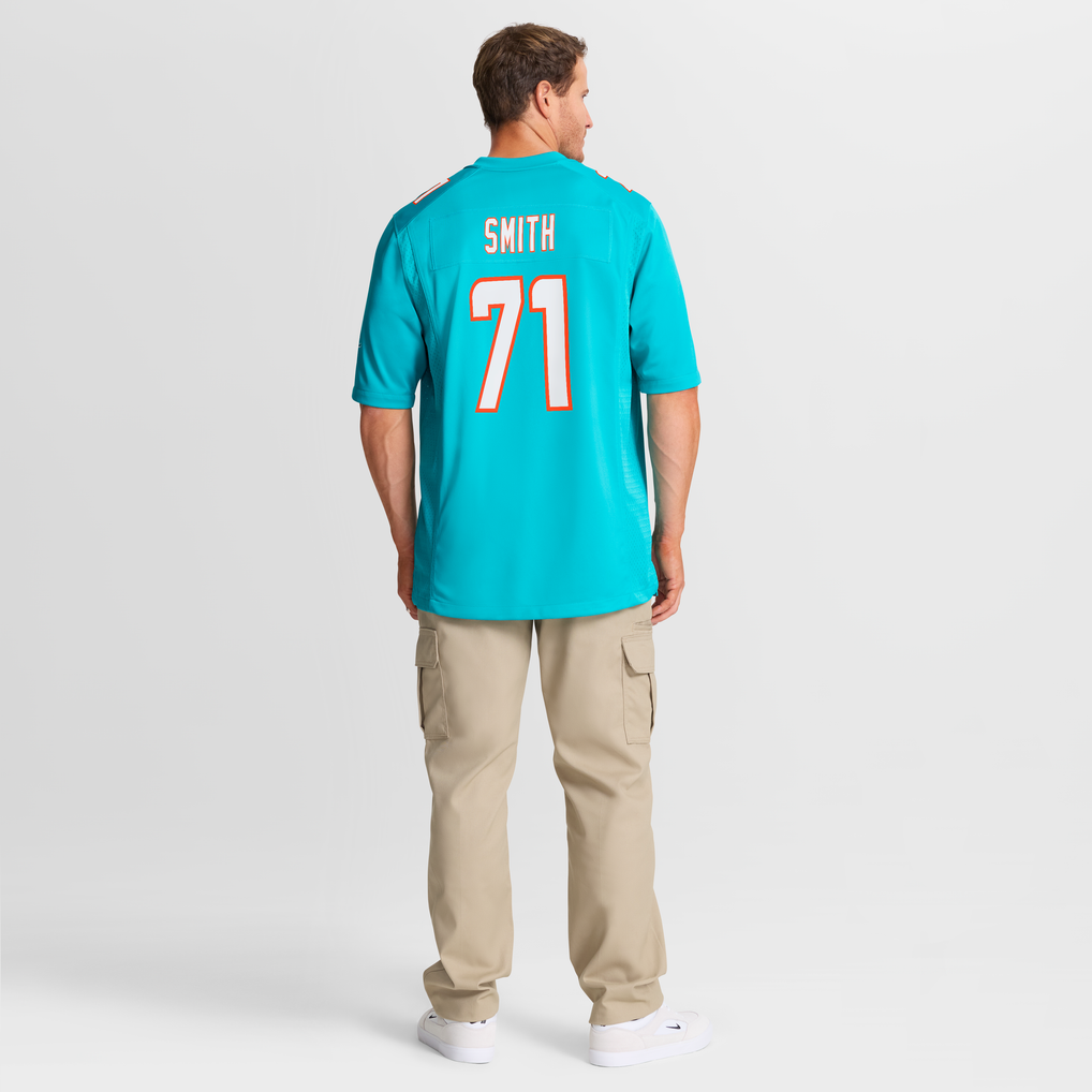 Men's Miami Dolphins Kion Smith Nike Aqua Game Jersey - Image 9