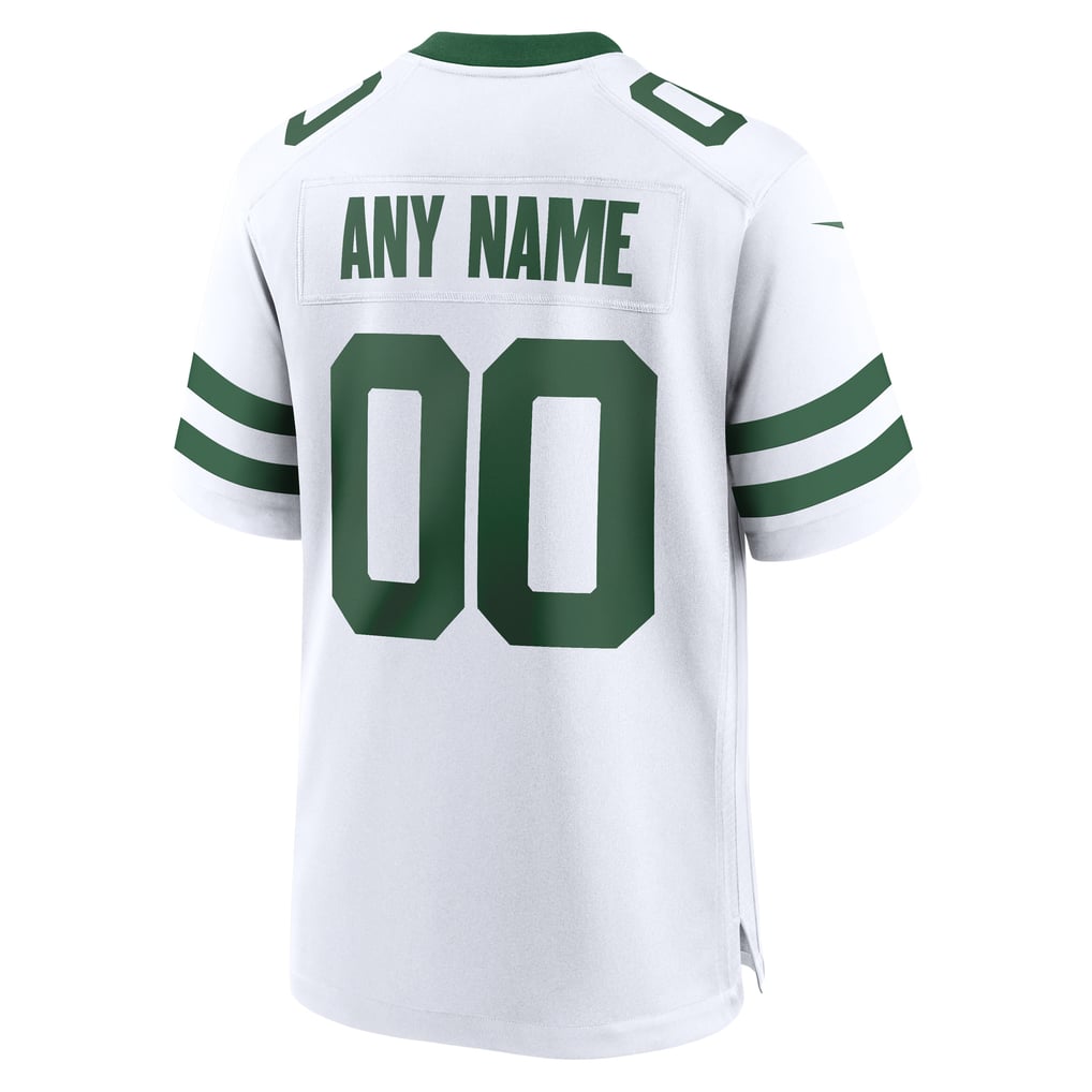 Men's New York Jets Nike Legacy White Custom Game Jersey - Image 4
