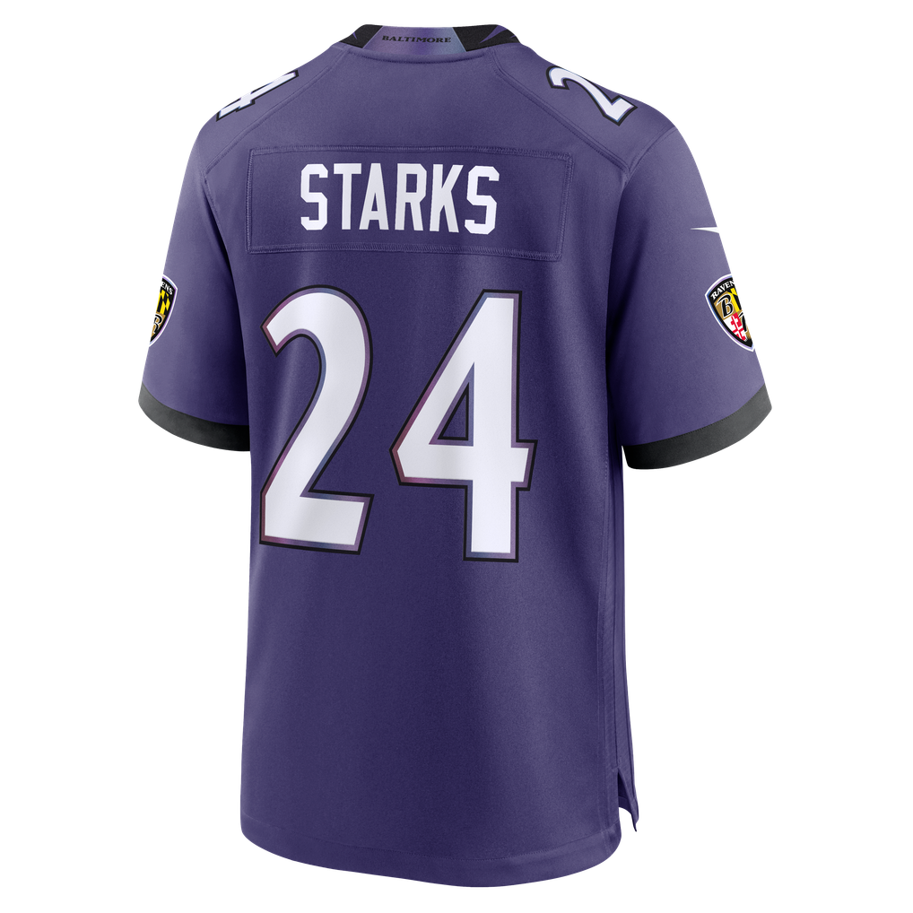 Men's Baltimore Ravens Malaki Starks Nike Purple Team Game Jersey