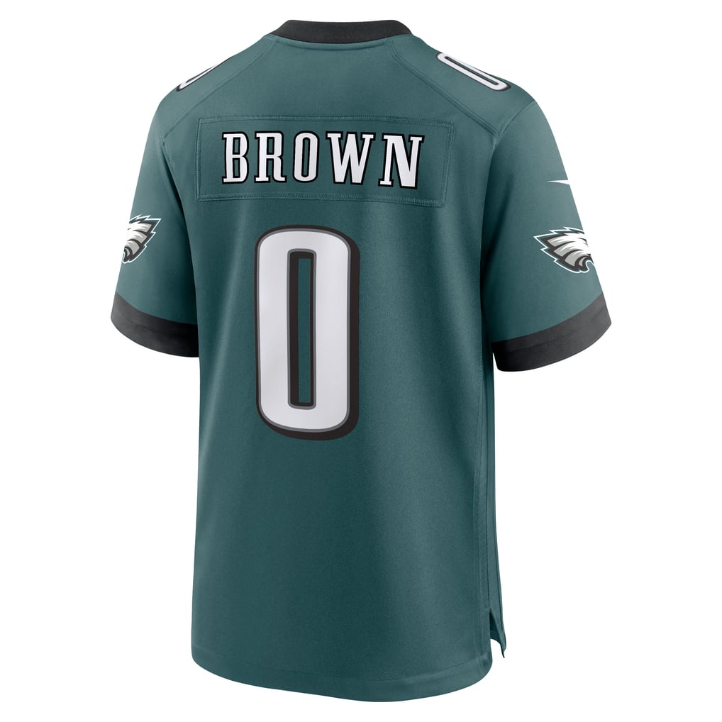 Men's Philadelphia Eagles Marquise Brown Nike Midnight Green Team Game Jersey - Image 4