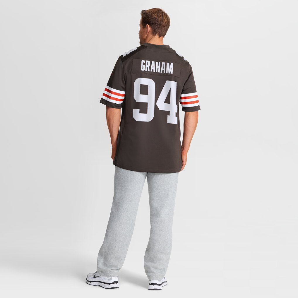 Men's Cleveland Browns Mason Graham Nike Brown Game Jersey - Image 6