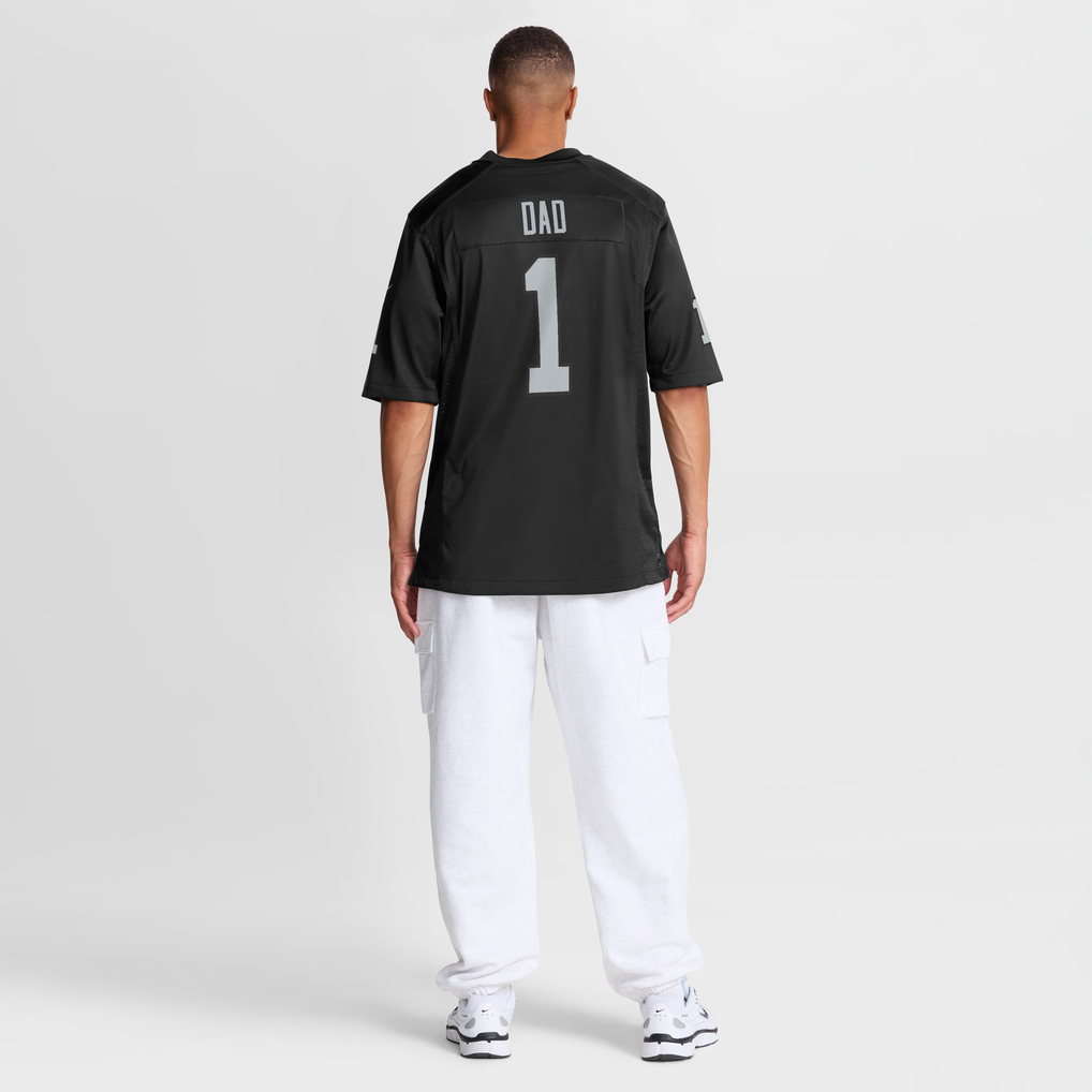 Men's Las Vegas Raiders Number 1 Dad Nike Black Game Jersey - Image 9
