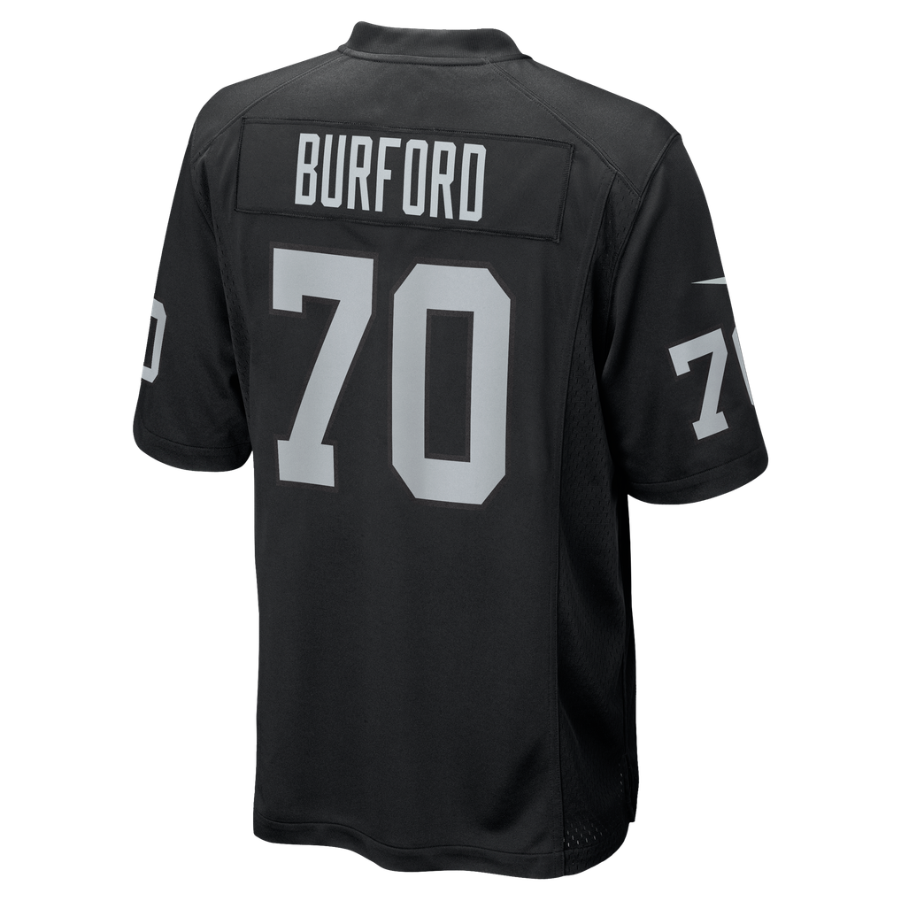 Men's Las Vegas Raiders Spencer Burford Nike Black Team Game Jersey - Image 6