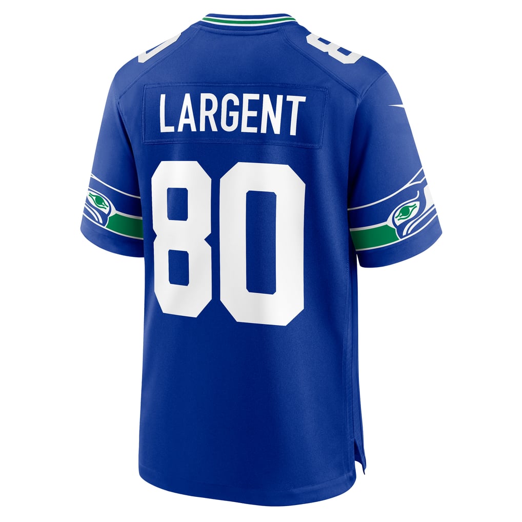 Men's Seattle Seahawks Steve Largent Nike Royal Throwback Retired Player Game Jersey - Image 4