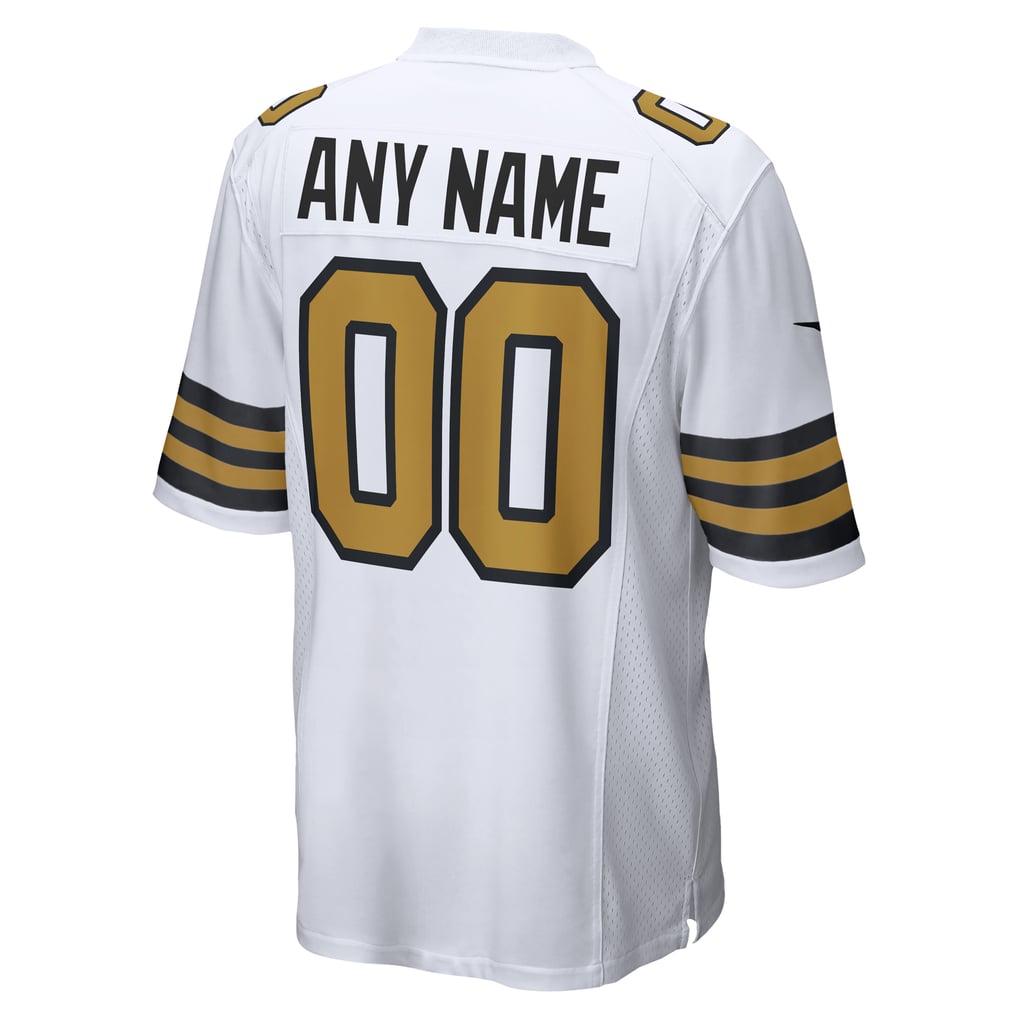 Men's New Orleans Saints Nike White Alternate Custom Game Jersey - Image 4
