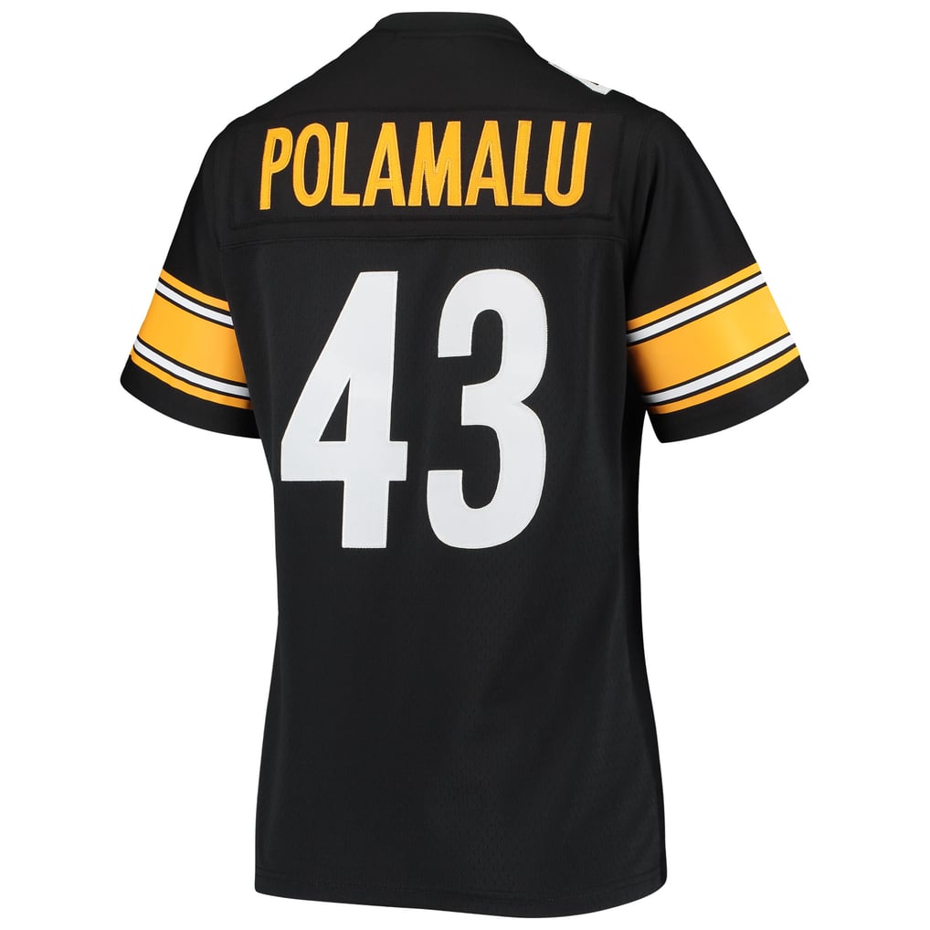 Women's Pittsburgh Steelers Troy Polamalu Mitchell & Ness Black Legacy Replica Team Jersey - Image 4