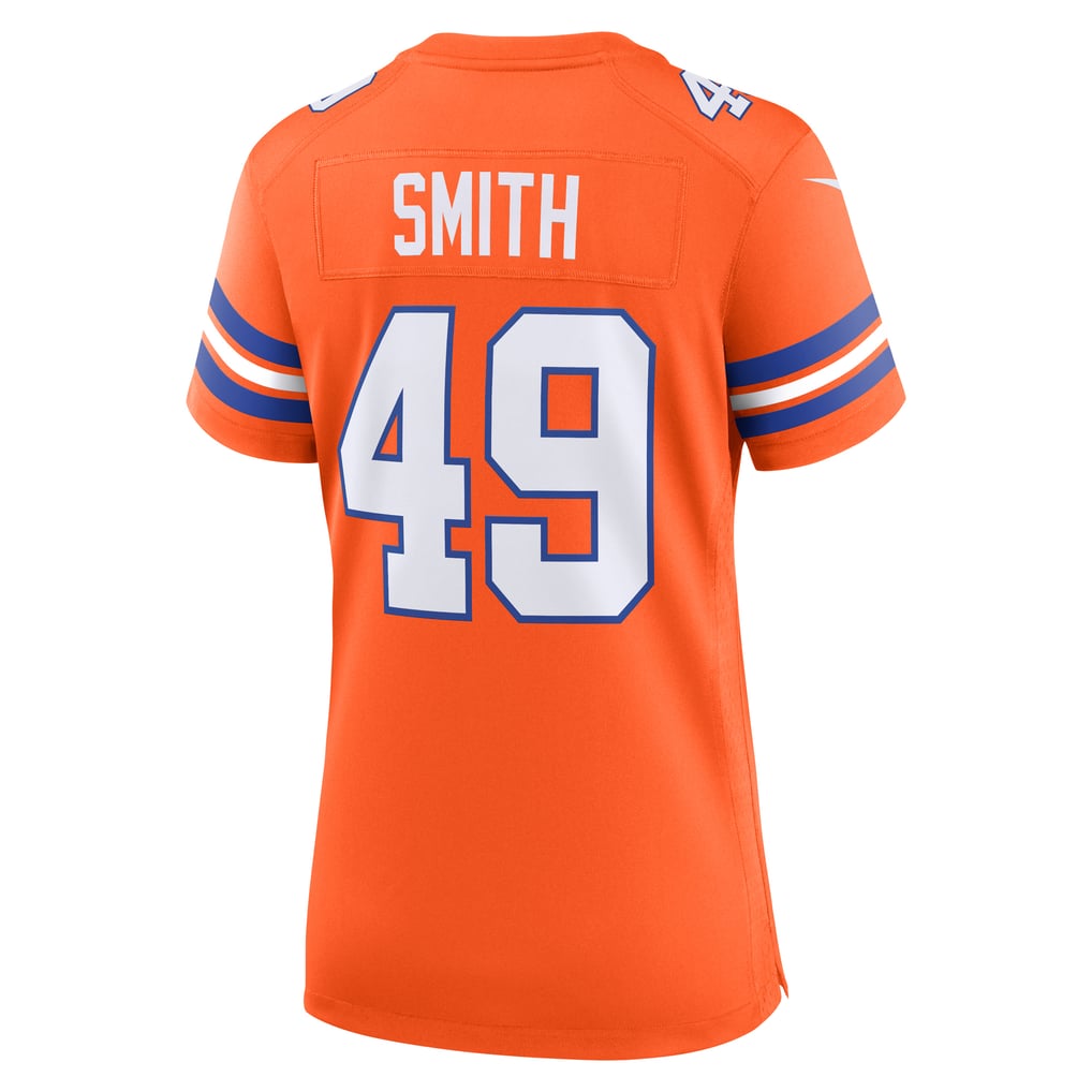 Women's Denver Broncos Dennis Smith Nike Orange Mile High Collection 1977 Throwback Retired Player Game Jersey - Image 4