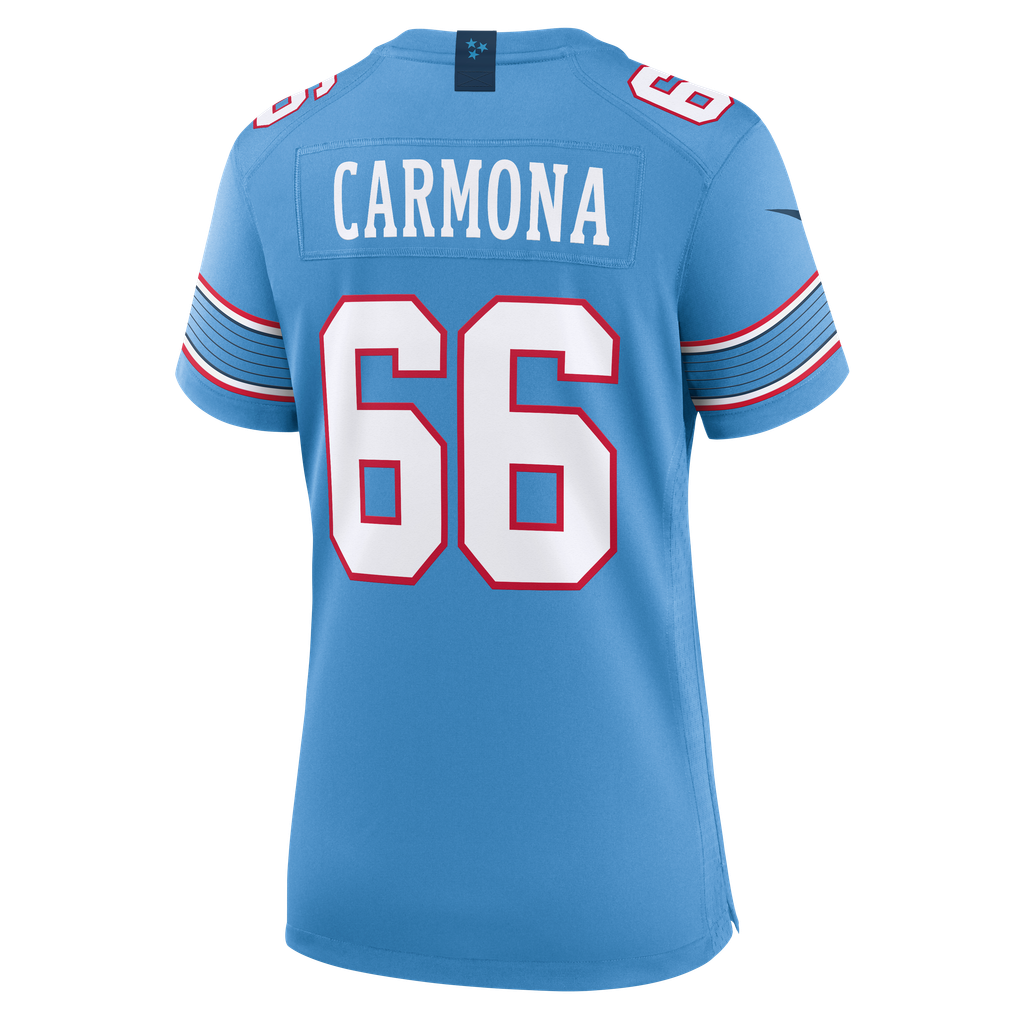 Women's Tennessee Titans Fernando Carmona Nike Light Blue Team Game Jersey - Image 4