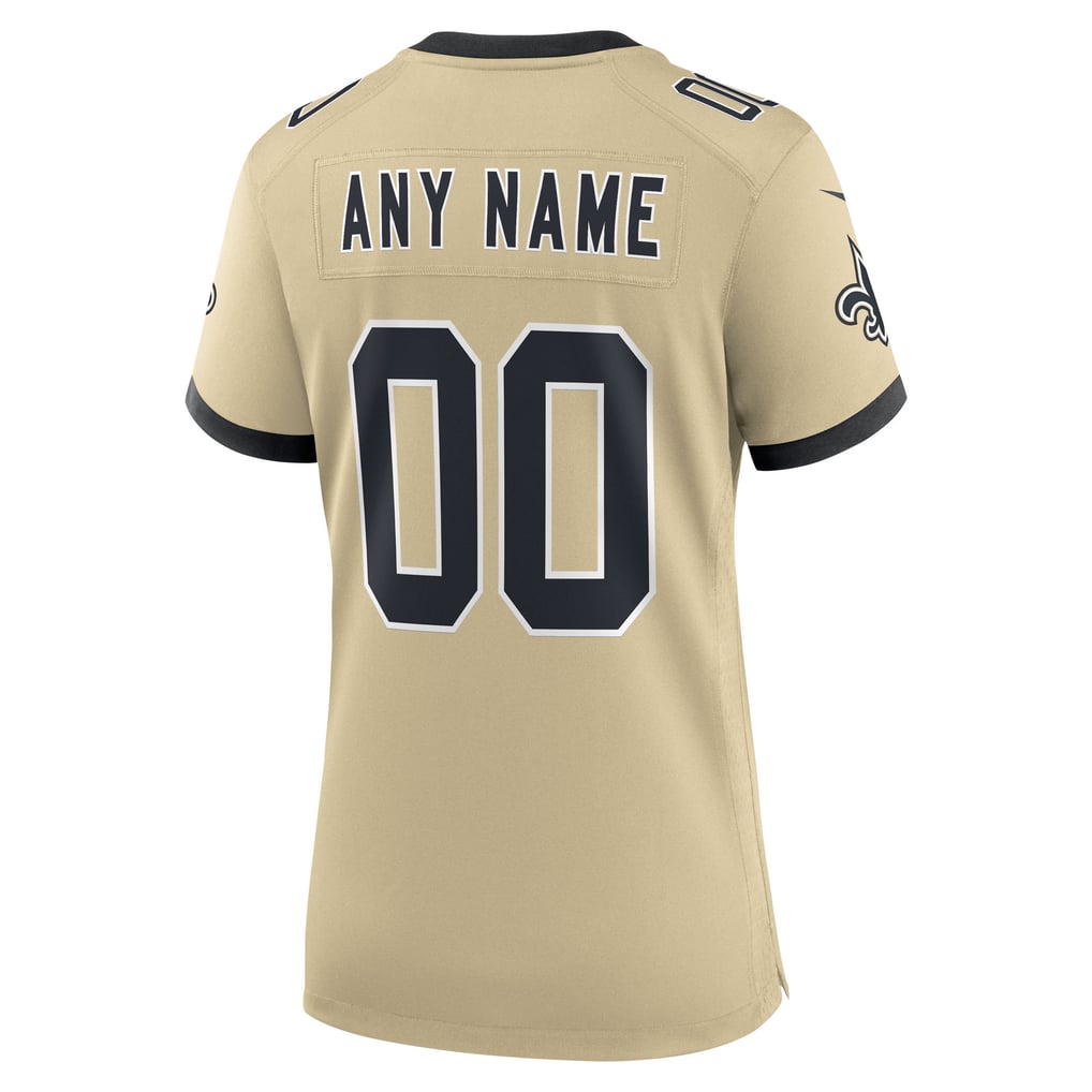 Women's New Orleans Saints Nike Gold Gameday Golds Alternate Custom Game Jersey - Image 4