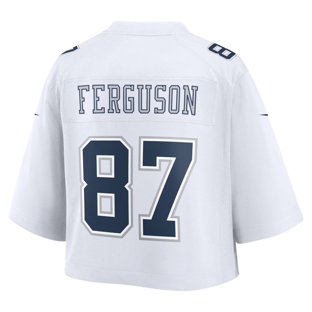 Women's Dallas Cowboys Jake Ferguson Nike White Cropped Fashion Game Jersey - Image 4