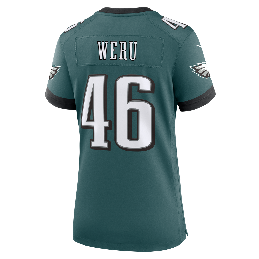 Women's Philadelphia Eagles Joshua Weru Nike Midnight Green Team Game Jersey - Image 4