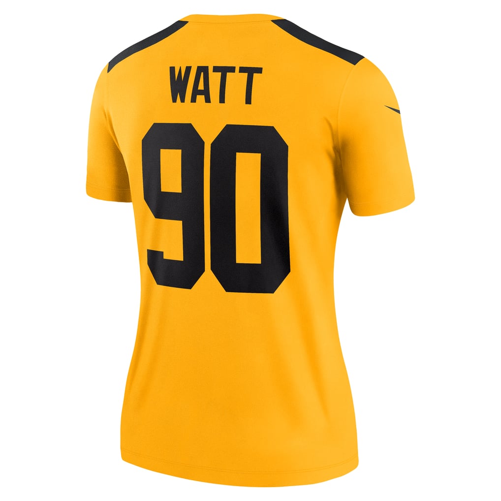 Women's Pittsburgh Steelers T.J. Watt Nike Gold Alternate 1933 Throwback Legend Player Performance Top - Image 4