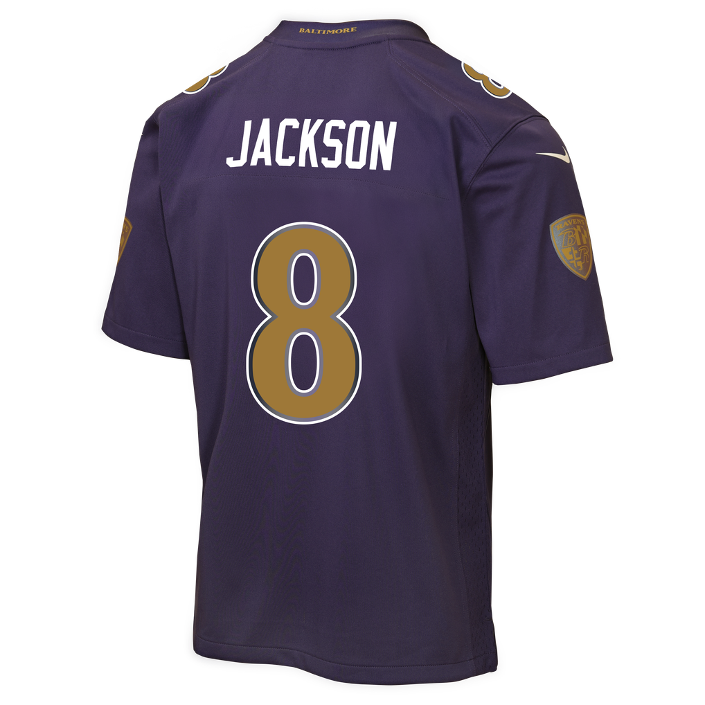 Youth Baltimore Ravens Lamar Jackson Nike Purple Alternate 2 Game Jersey