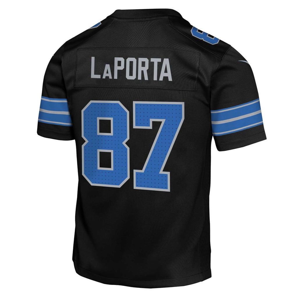 Youth Detroit Lions Sam LaPorta Nike Black Game Jersey - Image 4