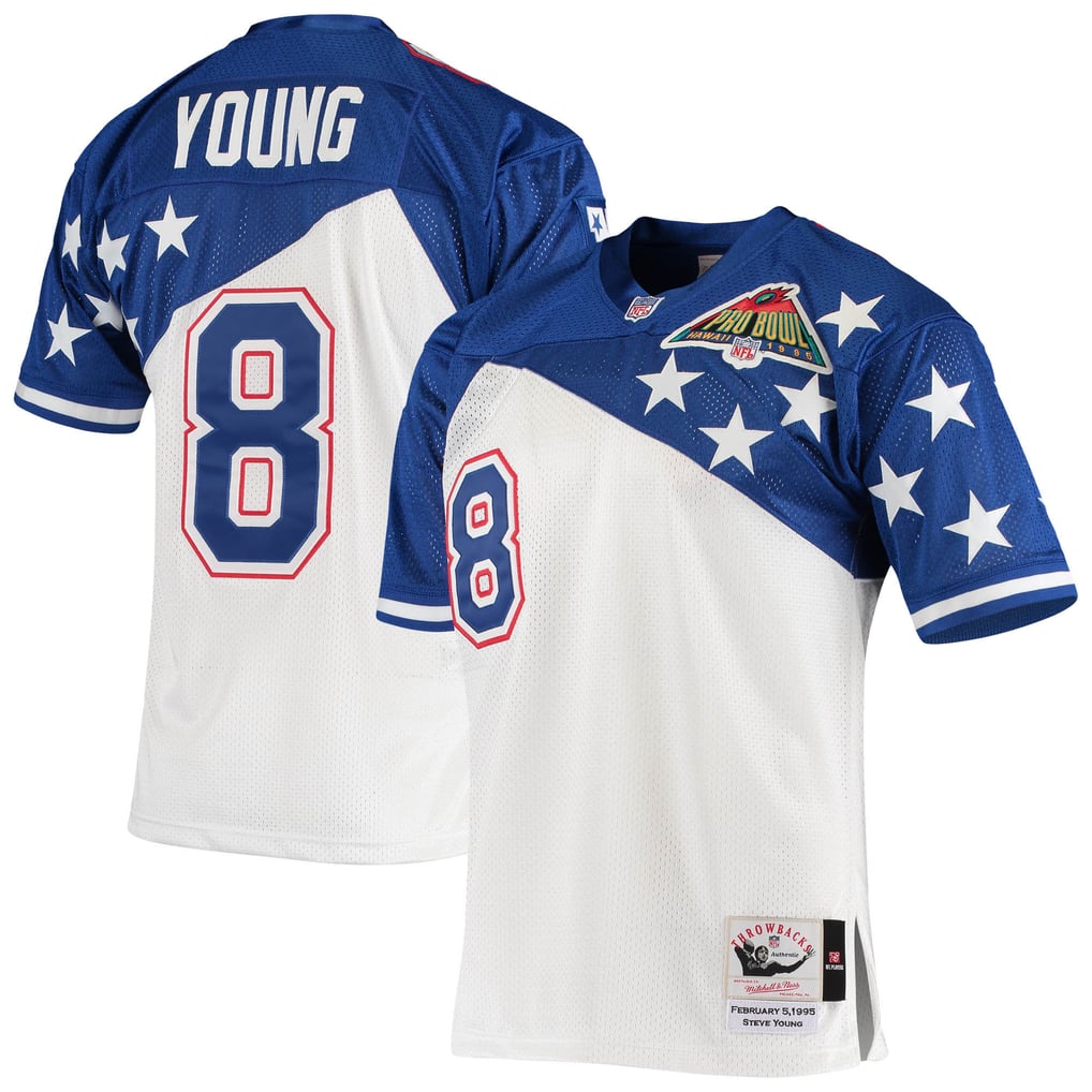 Men's NFC Steve Young Mitchell & Ness White/Blue 1994 Pro Bowl Authentic Jersey - Image 2