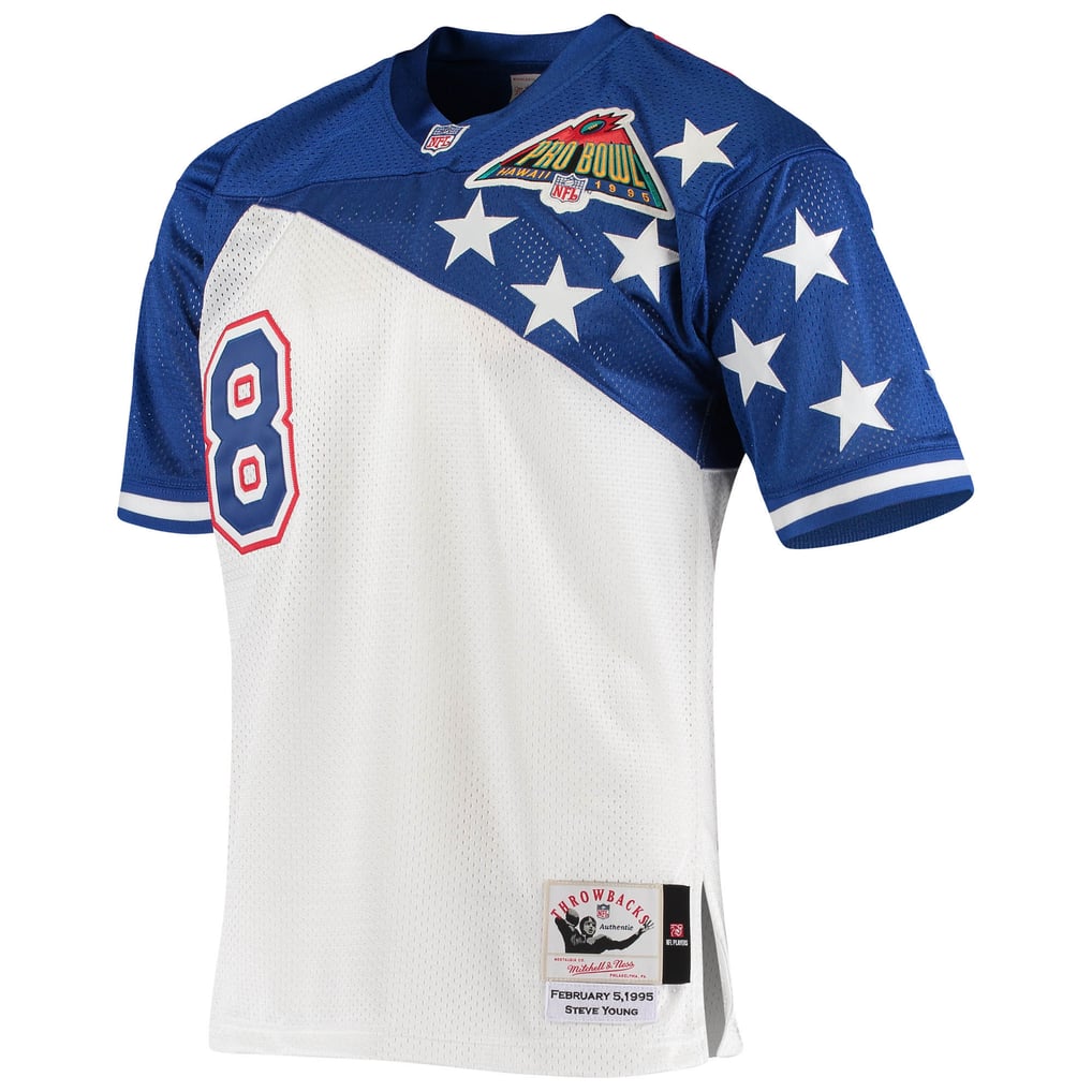 Men's NFC Steve Young Mitchell & Ness White/Blue 1994 Pro Bowl Authentic Jersey - Image 3