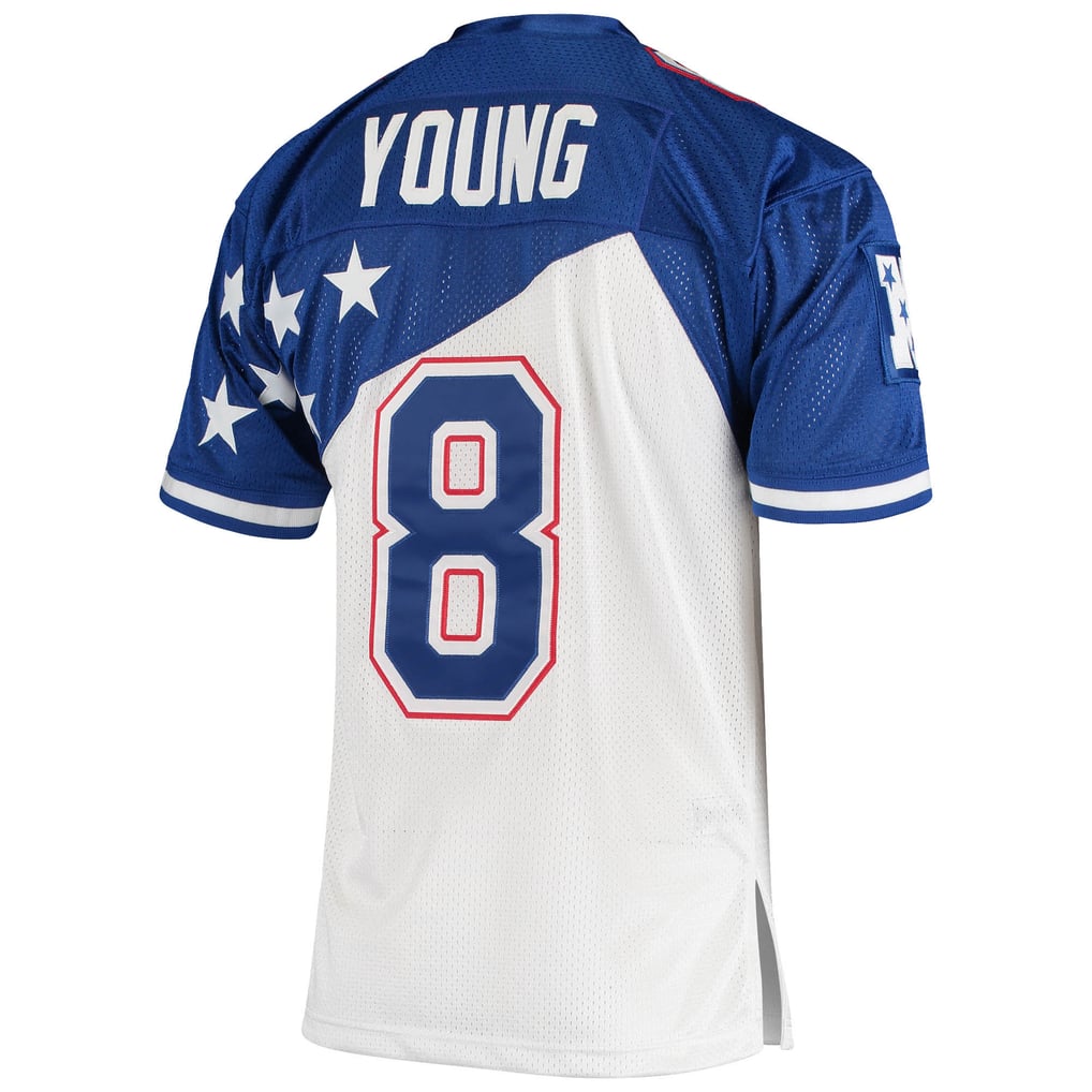 Men's NFC Steve Young Mitchell & Ness White/Blue 1994 Pro Bowl Authentic Jersey - Image 4