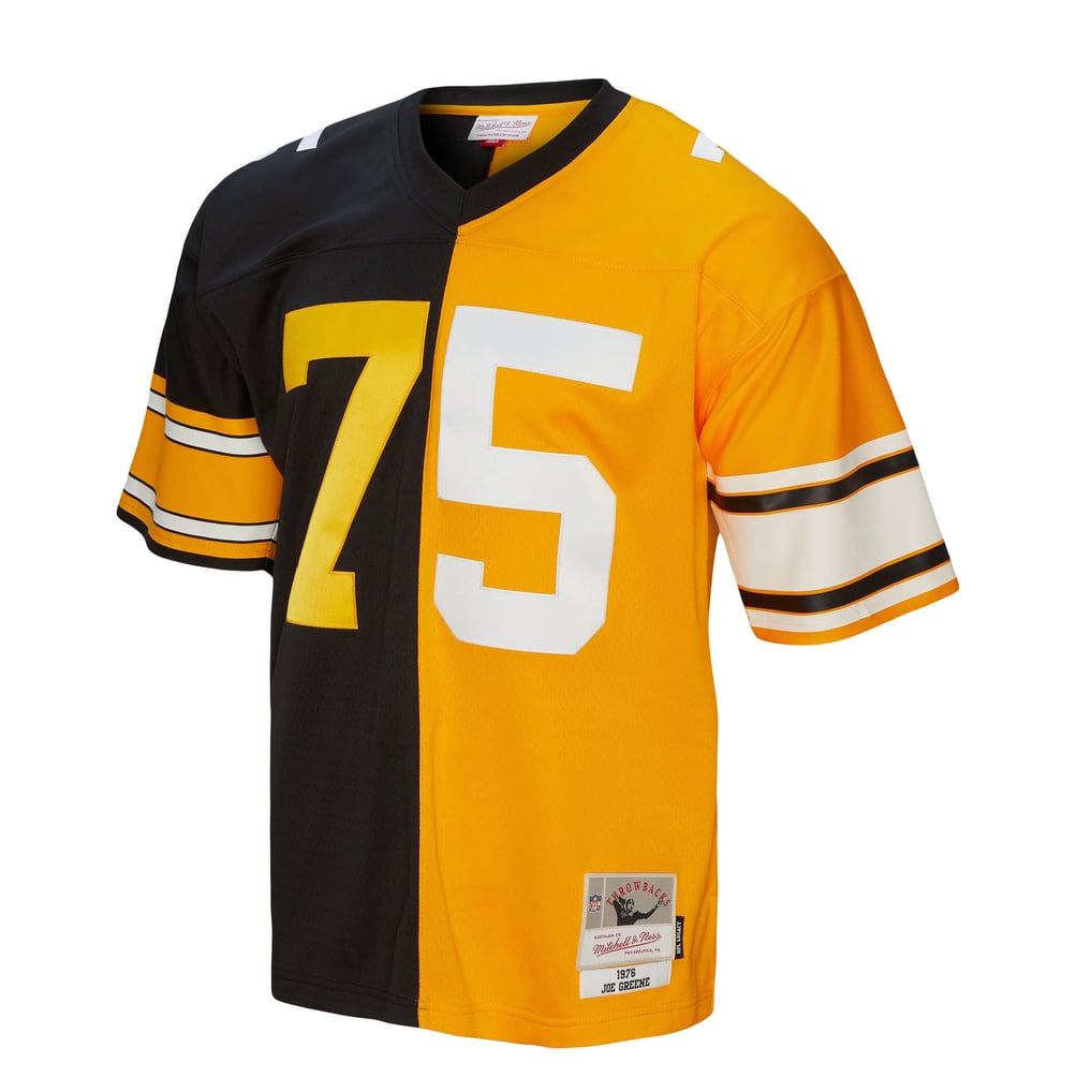 Men's Pittsburgh Steelers Joe Greene Mitchell & Ness Black/Gold 1976 Split Legacy Replica Jersey - Image 3