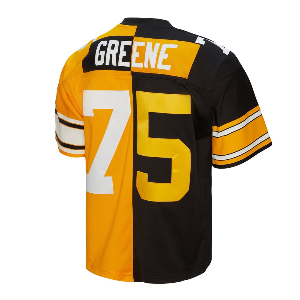 Men's Pittsburgh Steelers Joe Greene Mitchell & Ness Black/Gold 1976 Split Legacy Replica Jersey - Image 4