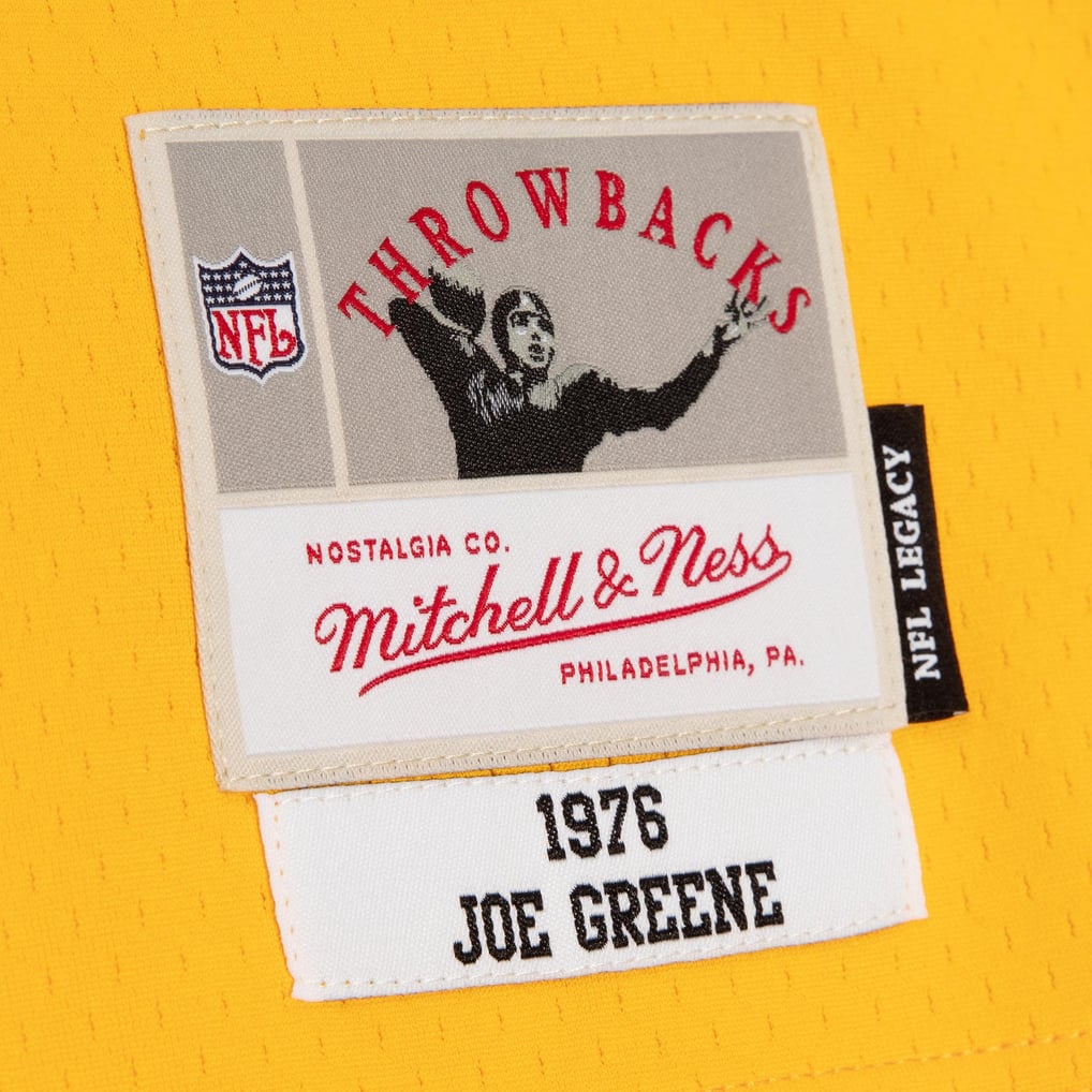 Men's Pittsburgh Steelers Joe Greene Mitchell & Ness Black/Gold 1976 Split Legacy Replica Jersey - Image 5