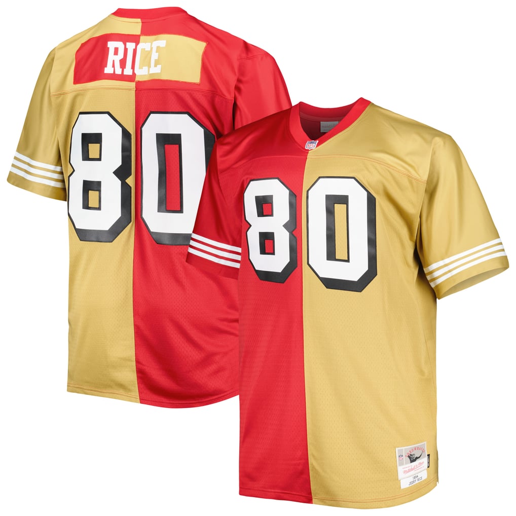 Men's San Francisco 49ers Jerry Rice Mitchell & Ness Scarlet/Gold Big & Tall Split Legacy Retired Player Replica Jersey - Image 1