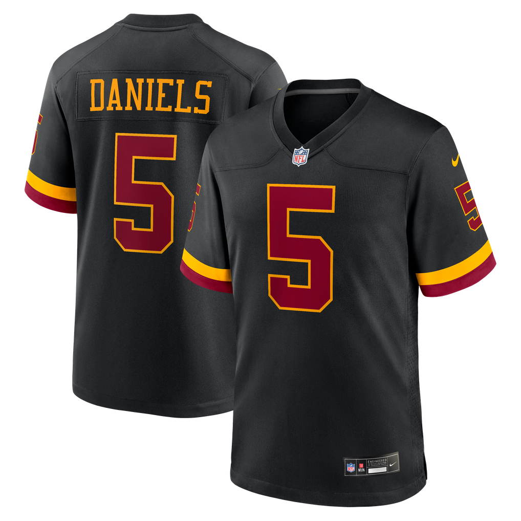 Hail Raiser Men's Washington Commanders Jayden Daniels Nike Black Alternate Game Jersey - Image 2