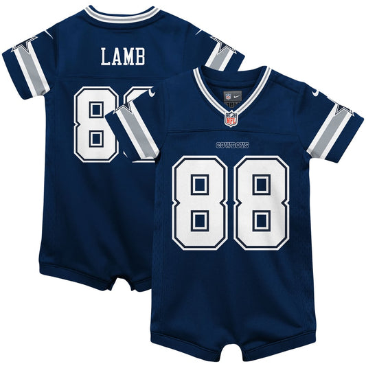 Infant Dallas Cowboys CeeDee Lamb Nike Navy Game Jersey Romper - Image 1